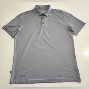 Mizzen Main Versa Polo Shirt Mens Large Trim Blue/White Stripe Performance Golf